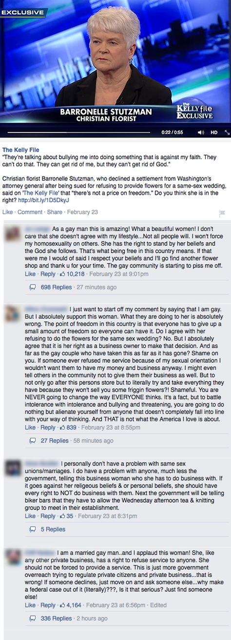 Facebook speaks out in support of Barronelle